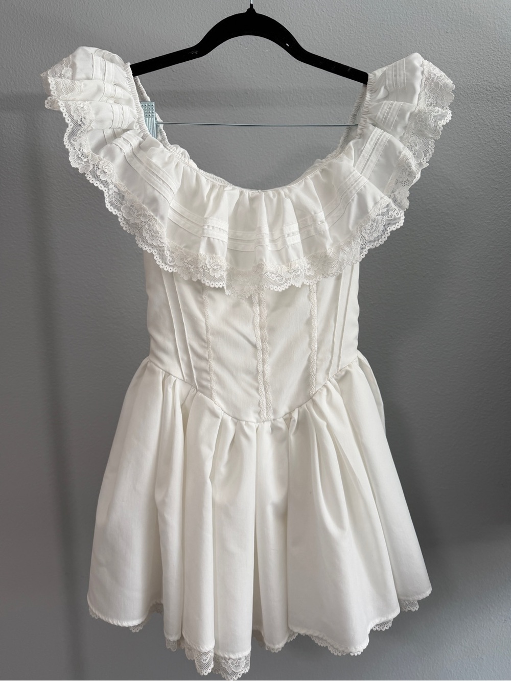 White Ruffled Off-Shoulder  Dress